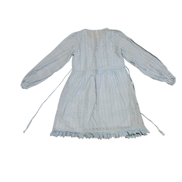 Anthropologie light blue seersucker midi length dress with long sleeves, size 2 - Picture 2 of 5